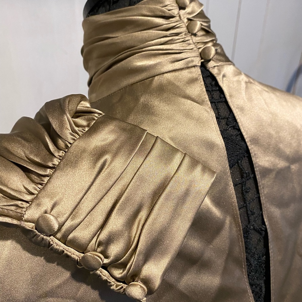 cinq á sept Silk Gold Blouse